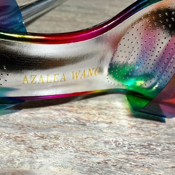 NWOB Azalea Wang Croix Rainbow 🌈 open toe strapped high heels sandals - Picture 12 of 16